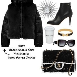 SAM Faux Fur And Nylon Puffer Jacket